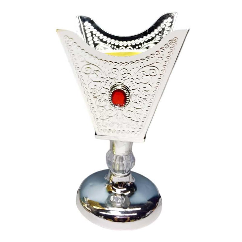 موقد بخور كهربائي بتصميم فضي مع توزيع عطر فعال للمنزل والمكتب